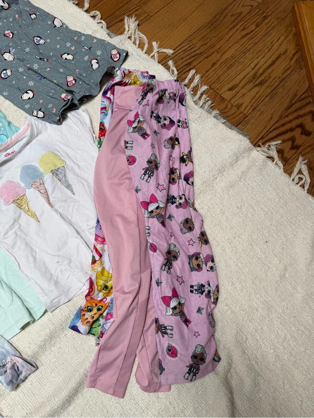 Bundle of 14 items size 10-12 Kids Pink and Multicolor Tops and Bottoms